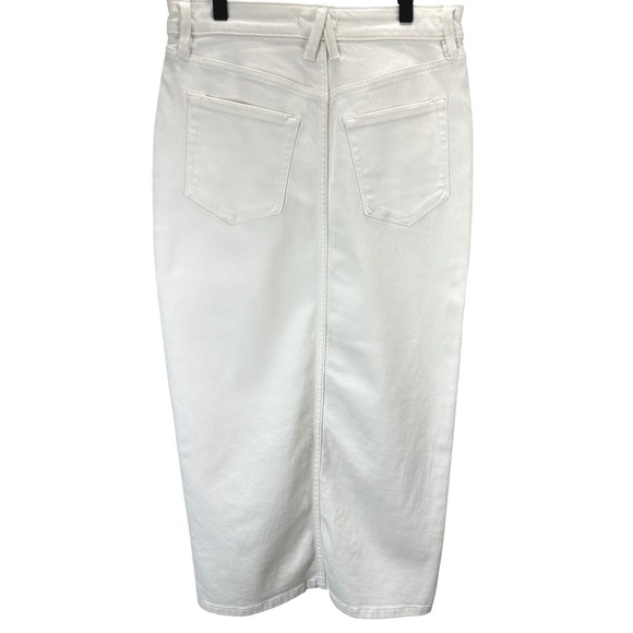 Good American Denim Stretch Midi Skirt Womens Size 4/27 Slit Front Cloud White - Picture 6 of 9